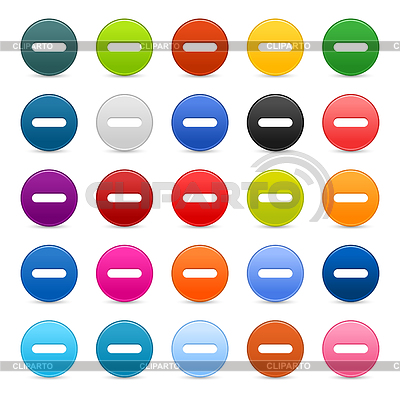 25 colores de Web 2.0 botones con el signo menos | Ilustración vectorial de stock |ID 3724569