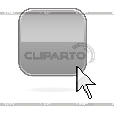 Gris blanco botón cuadrado web brillante con cursor | Ilustración vectorial de stock |ID 3725127