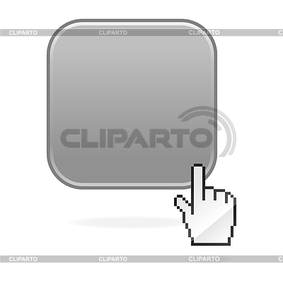 Gray simple botón brillante web con cursor | Ilustración vectorial de stock |ID 3725311