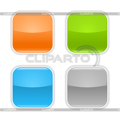 Conjunto de botones de color blanco | Ilustración vectorial de stock |ID 3728406