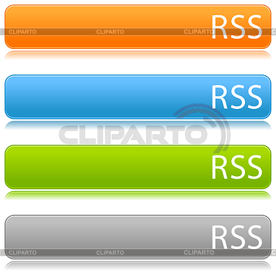 Colored glossy long web buttons bar with RSS sign | Stock Vector Graphics |ID 3730135