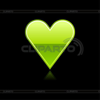 Web botón verde brillante con el símbolo del corazón | Ilustración vectorial de stock |ID 3731922