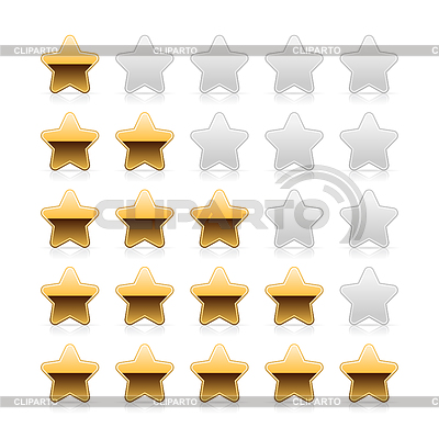 Oro Estrellas web 2.0 botones | Ilustración vectorial de stock |ID 3732486