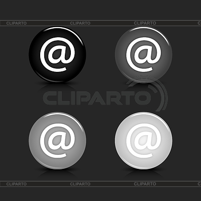 Grayscale round web 2.0 button with e-mail symbol | Stock Vector Graphics |ID 3732552