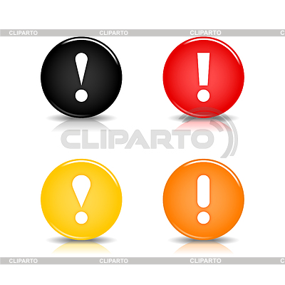 Botones de colores web 2.0 con atención signo | Ilustración vectorial de stock |ID 3732596