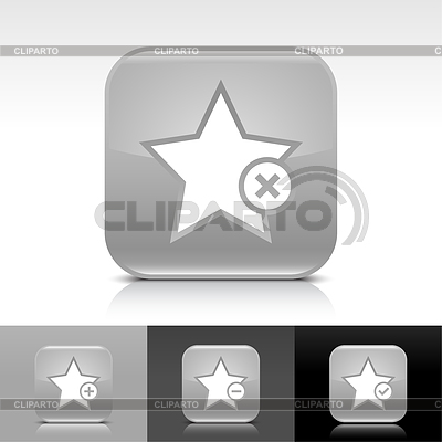 Grau glänzend Web Button mit Sternzeichen | Stock Vektorgrafik |ID 3743689