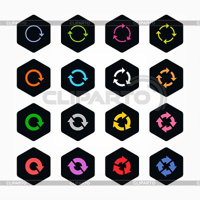 Flecha refresh icon reload set signo | Ilustración vectorial de stock |ID 3744301