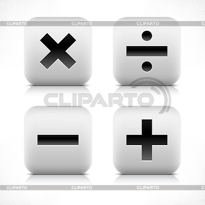Botones de la tela con la calculadora icono | Ilustración vectorial de stock |ID 3745178