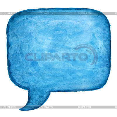 Blue watercolor blank speech bubble | High resolution stock illustration |ID 3745609
