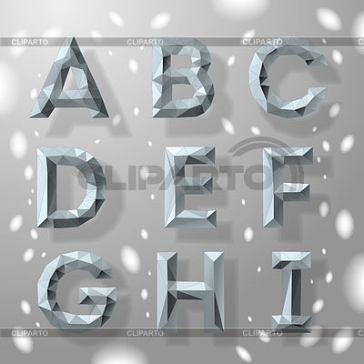 Alfabeto geométrico fractal gris de moda, que forma parte | Ilustración vectorial de stock |ID 3843517