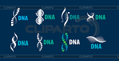 Conjunto de logotipos en forma de espiral de ADN | Ilustración vectorial de stock |ID 7255033