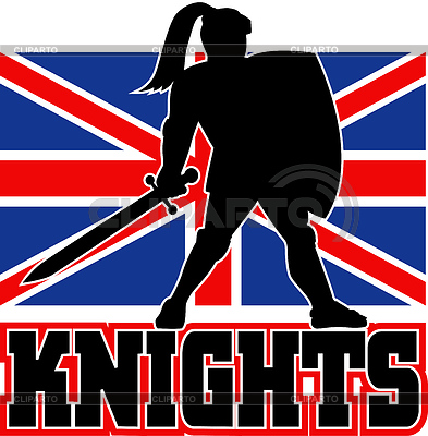 Knight with sword shield GB British Flag | Stock Vector Graphics |ID 3968271