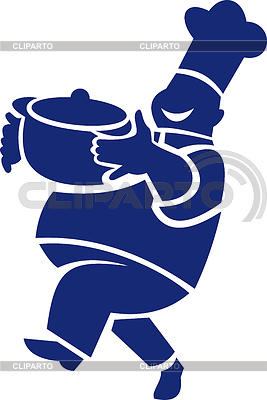Cocinero con el pote | Ilustración vectorial de stock |ID 3977219