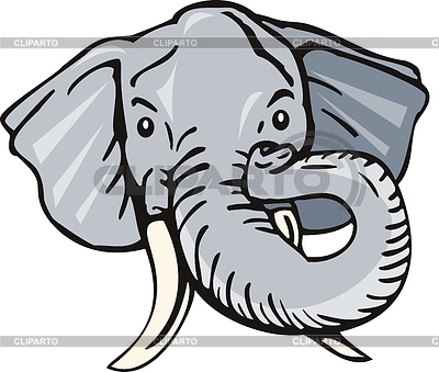 Elephant Head Retro Front | Ilustración de alta resolución |ID 3980251