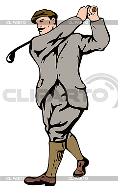 Golfer Swinging | High resolution stock illustration |ID 3984031