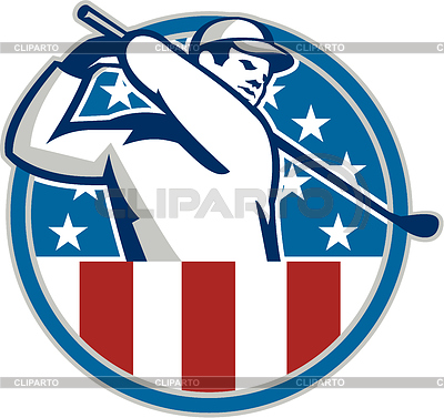 American Golfer Playing Golf Retro | Stock Vector Graphics |ID 4003823