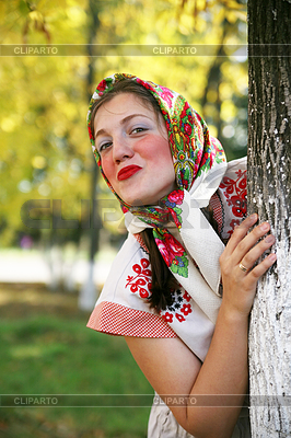 Girl in russian traditional clothes | High resolution stock photo |ID 3999738