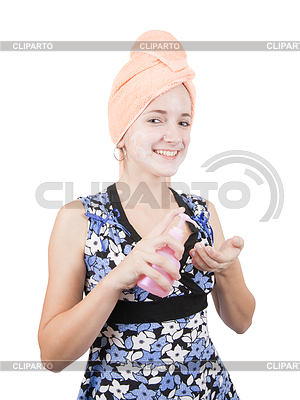 Girl making cosmetic packs | High resolution stock photo |ID 4001001