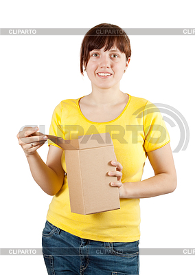 Young woman holding cardbox | High resolution stock photo |ID 4018928
