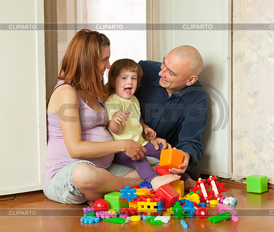 Happy family plays in home | High resolution stock photo |ID 4020882