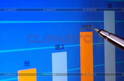 Computer with business graph on screen | High resolution stock photo |ID 4024326