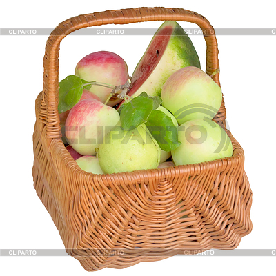 Basket with apples and water-melon | High resolution stock photo |ID 5225714