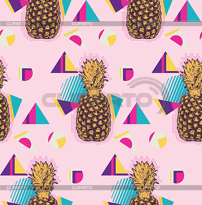 Retro Hintergrund mit Ananas | Stock Vektorgrafik |ID 6866288