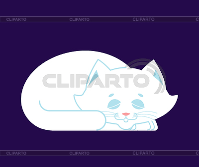 Weiße Katze schlafen Süßes kätzchen sitzt Haustier | Stock Vektorgrafik |ID 6330306