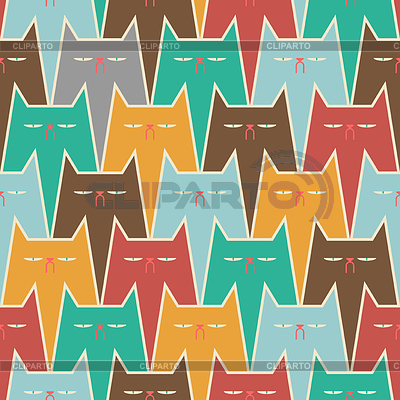 Multicolored cat pattern seamless. pet background | Stock Vector Graphics |ID 6825051