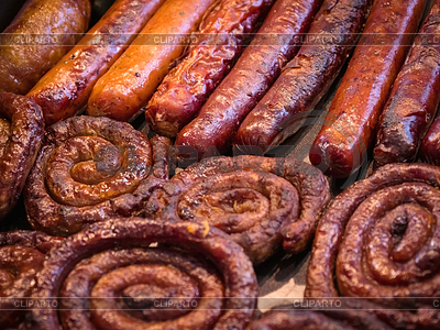Grilling sausages on barbecue grill | High resolution stock photo |ID 6661578