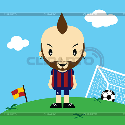 Funny cartoon soccer player league art | Stock Vector Graphics |ID 6323014