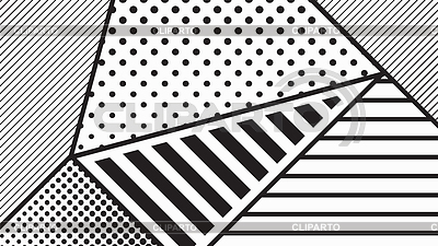Blanco y negro del arte pop patrón geométrico | Ilustración vectorial de stock |ID 6053273