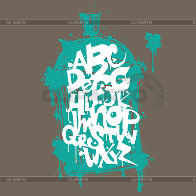 Font graffiti vandal and cans | Stock Vector Graphics |ID 6080046