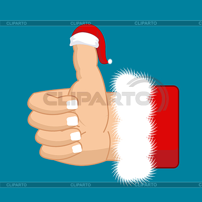 Wie Santa. Daumen hoch. Symbol alles in Ordnung. Erfolg | Stock Vektorgrafik |ID 6104682